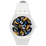 Pattern Design Seamless Texture Round Plastic Sport Watch (M)