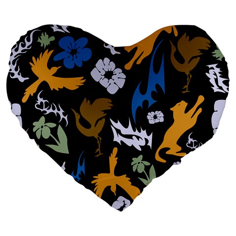 Pattern Design Seamless Texture Large 19  Premium Heart Shape Cushions from ArtsNow.com Front