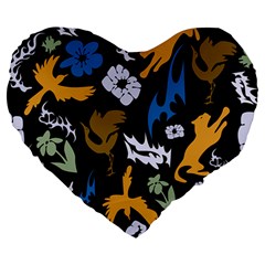 Pattern Design Seamless Texture Large 19  Premium Heart Shape Cushions from ArtsNow.com Front