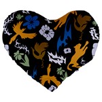 Pattern Design Seamless Texture Large 19  Premium Heart Shape Cushions