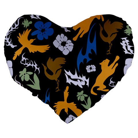 Pattern Design Seamless Texture Large 19  Premium Heart Shape Cushions from ArtsNow.com Back
