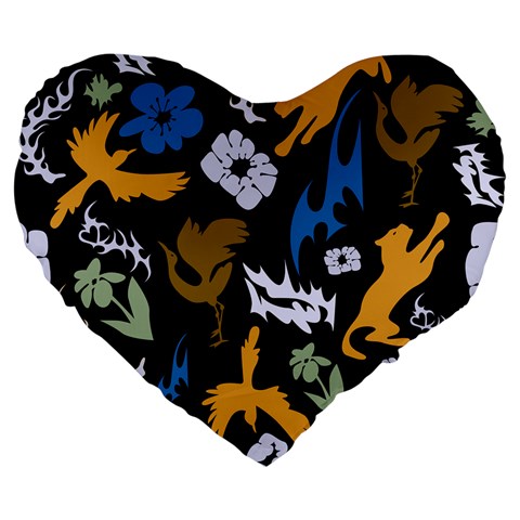 Pattern Design Seamless Texture Large 19  Premium Flano Heart Shape Cushions from ArtsNow.com Front