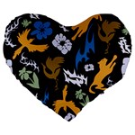 Pattern Design Seamless Texture Large 19  Premium Flano Heart Shape Cushions