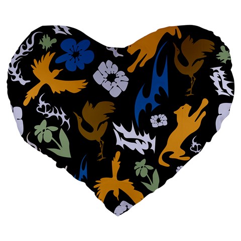 Pattern Design Seamless Texture Large 19  Premium Flano Heart Shape Cushions from ArtsNow.com Back