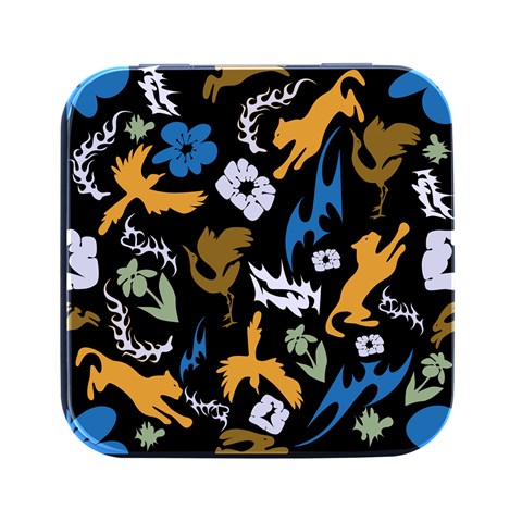 Pattern Design Seamless Texture Square Metal Box (Black) from ArtsNow.com Front