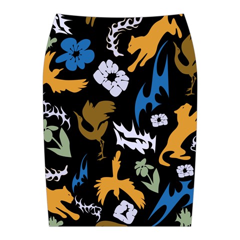 Pattern Design Seamless Texture Midi Wrap Pencil Skirt from ArtsNow.com Back