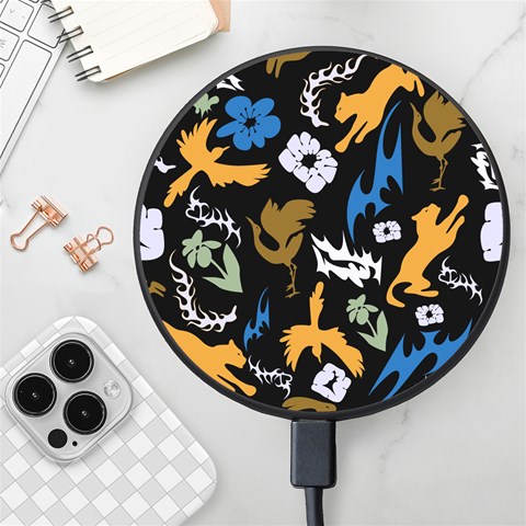 Pattern Design Seamless Texture Wireless Fast Charger(Black) from ArtsNow.com Front