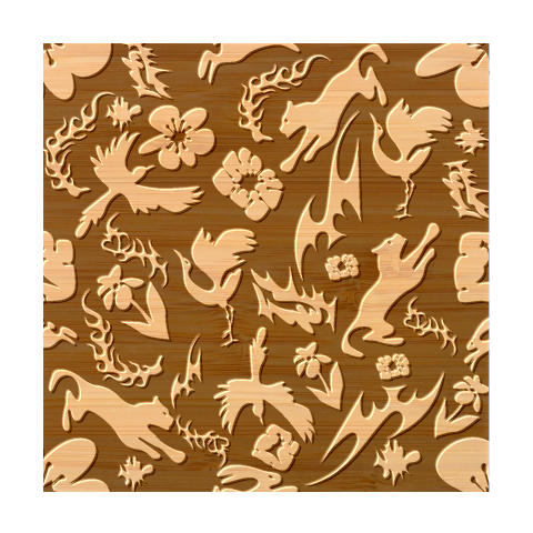 Pattern Design Seamless Texture Bamboo Coaster Set from ArtsNow.com Coaster 1