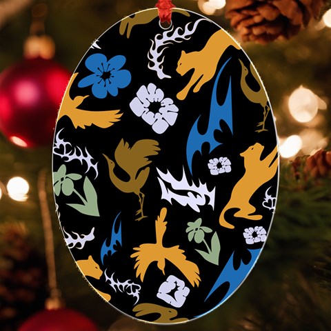 Pattern Design Seamless Texture UV Print Acrylic Ornament Oval from ArtsNow.com Front