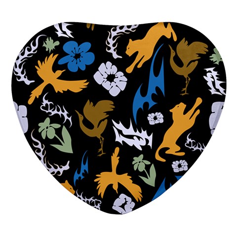 Pattern Design Seamless Texture Heart Glass Fridge Magnet (4 pack) from ArtsNow.com Front