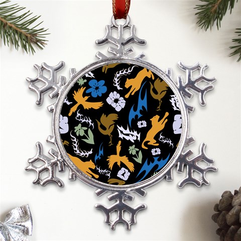 Pattern Design Seamless Texture Metal Large Snowflake Ornament from ArtsNow.com Front