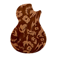 Pattern Design Seamless Texture Guitar Shape Wood Guitar Pick Holder Case And Picks Set from ArtsNow.com Front