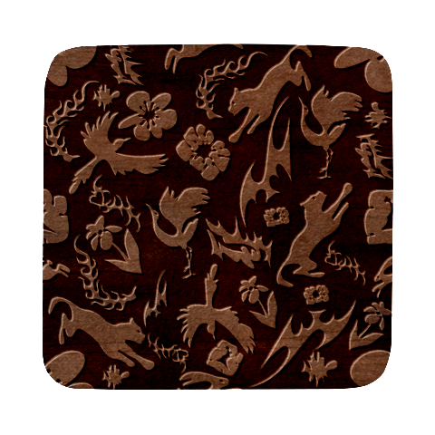 Pattern Design Seamless Texture Square Wood Guitar Pick Holder Case And Picks Set from ArtsNow.com Front
