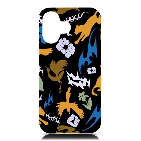 Pattern Design Seamless Texture iPhone 16 Black UV Print PC Hardshell Case from ArtsNow.com Front