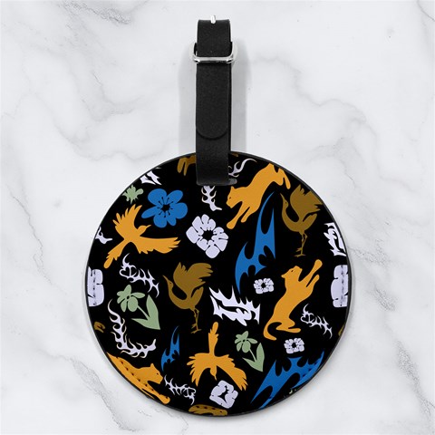 Pattern Design Seamless Texture Nappa Leather Luggage Tag Round from ArtsNow.com Front
