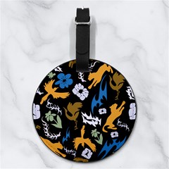 Pattern Design Seamless Texture Nappa Leather Luggage Tag Round from ArtsNow.com Back