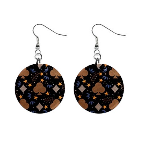 Seamless Pattern Repeat Repetition Mini Button Earrings from ArtsNow.com Front