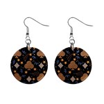 Seamless Pattern Repeat Repetition Mini Button Earrings
