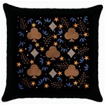 Seamless Pattern Repeat Repetition Throw Pillow Case (Black)