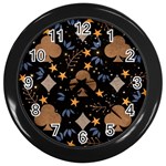 Seamless Pattern Repeat Repetition Wall Clock (Black)