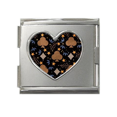 Seamless Pattern Repeat Repetition Mega Link Heart Italian Charm (18mm) from ArtsNow.com Front