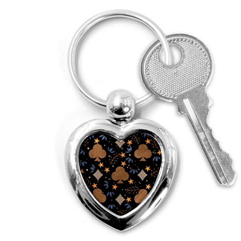 Seamless Pattern Repeat Repetition Key Chain (Heart) from ArtsNow.com Front