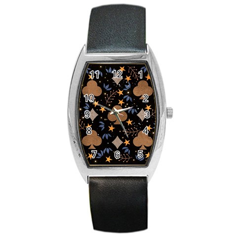 Seamless Pattern Repeat Repetition Barrel Style Metal Watch from ArtsNow.com Front