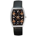 Seamless Pattern Repeat Repetition Barrel Style Metal Watch