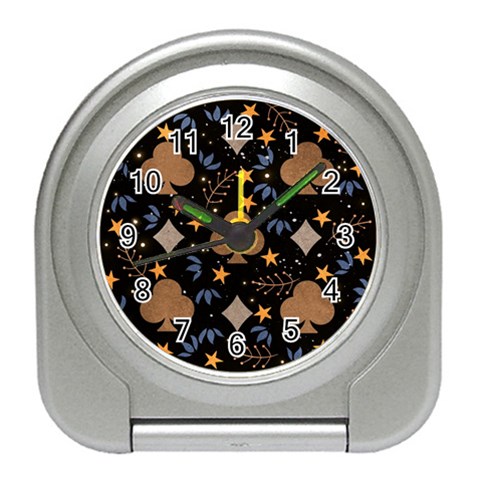 Seamless Pattern Repeat Repetition Travel Alarm Clock from ArtsNow.com Front