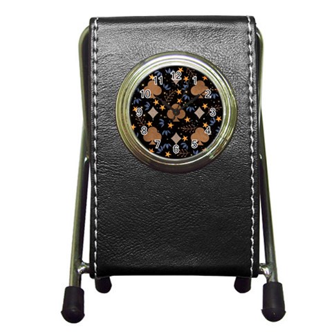 Seamless Pattern Repeat Repetition Pen Holder Desk Clock from ArtsNow.com Front