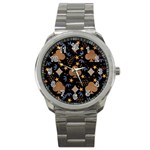 Seamless Pattern Repeat Repetition Sport Metal Watch