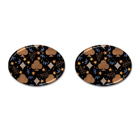 Seamless Pattern Repeat Repetition Cufflinks (Oval) from ArtsNow.com Front(Pair)
