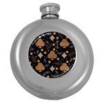 Seamless Pattern Repeat Repetition Round Hip Flask (5 oz)