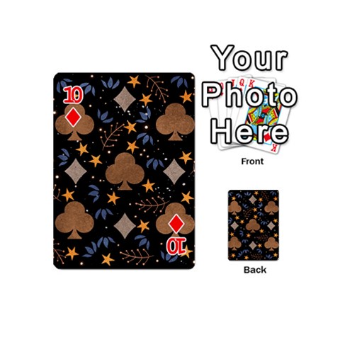 Seamless Pattern Repeat Repetition Playing Cards 54 Designs (Mini) from ArtsNow.com Front - Diamond10