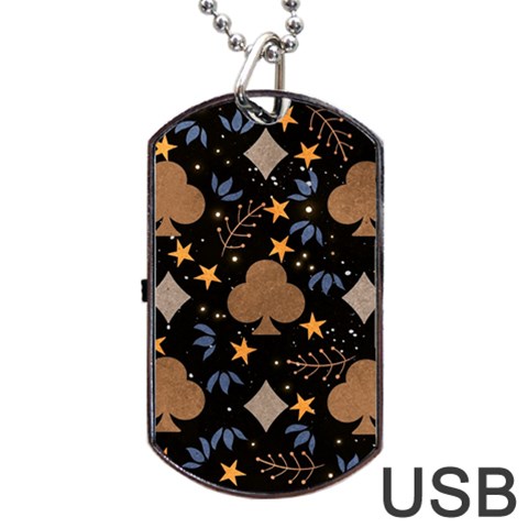 Seamless Pattern Repeat Repetition Dog Tag USB Flash (Two Sides) from ArtsNow.com Front