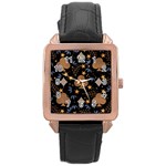 Seamless Pattern Repeat Repetition Rose Gold Leather Watch 