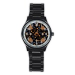 Seamless Pattern Repeat Repetition Stainless Steel Round Watch