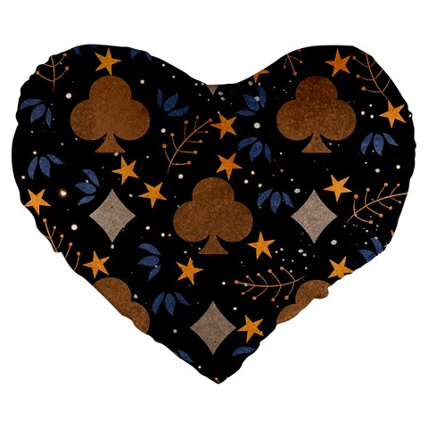 Seamless Pattern Repeat Repetition Large 19  Premium Flano Heart Shape Cushions from ArtsNow.com Front