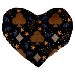 Seamless Pattern Repeat Repetition Large 19  Premium Flano Heart Shape Cushions from ArtsNow.com Front
