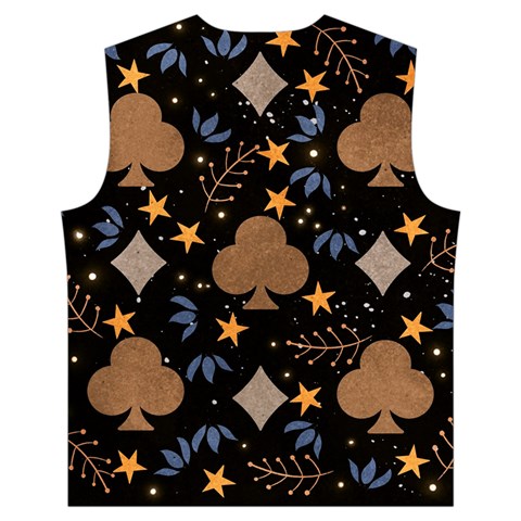 Seamless Pattern Repeat Repetition Men s High Neck Button Up Puffer Vest from ArtsNow.com Back
