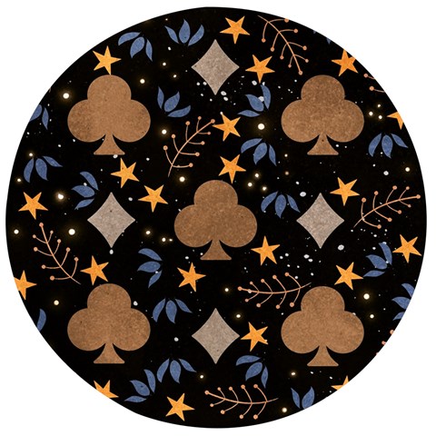 Seamless Pattern Repeat Repetition Wooden Bottle Opener (Round) from ArtsNow.com Front