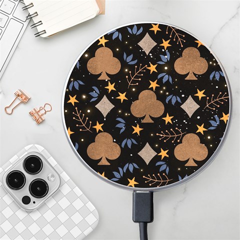 Seamless Pattern Repeat Repetition Wireless Fast Charger(White) from ArtsNow.com Front