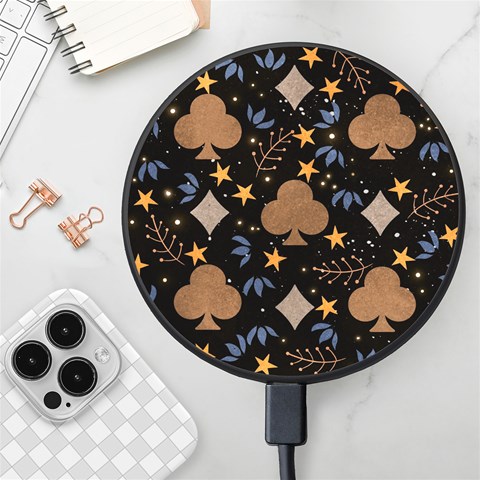 Seamless Pattern Repeat Repetition Wireless Fast Charger(Black) from ArtsNow.com Front