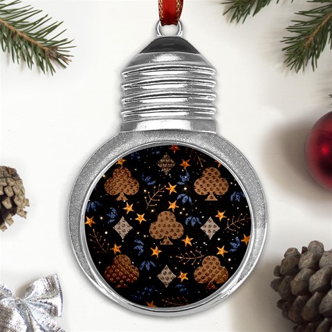 Seamless Pattern Repeat Repetition Metal Light Bulb Shape Ornament from ArtsNow.com Front