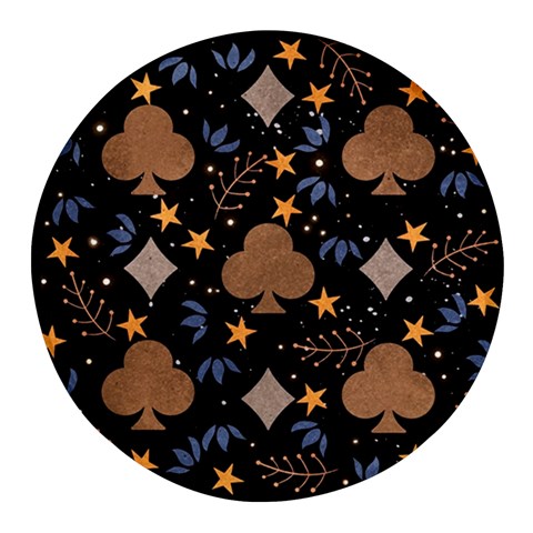 Seamless Pattern Repeat Repetition Round Glass Fridge Magnet (4 pack) from ArtsNow.com Front