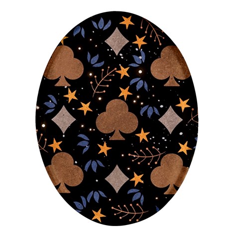 Seamless Pattern Repeat Repetition Oval Glass Fridge Magnet (4 pack) from ArtsNow.com Front
