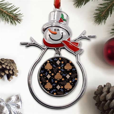 Seamless Pattern Repeat Repetition Metal Snowman Ornament from ArtsNow.com Front