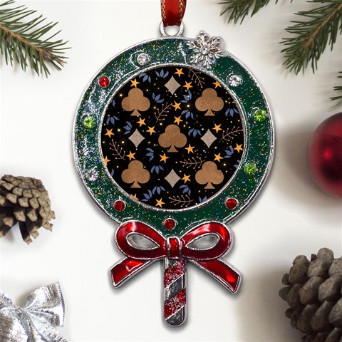 Seamless Pattern Repeat Repetition Metal X Mas Lollipop with Crystal Ornament from ArtsNow.com Front