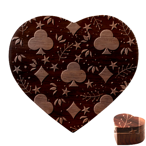 Seamless Pattern Repeat Repetition Heart Wood Jewelry Box from ArtsNow.com Front