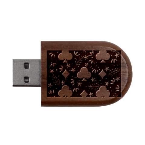 Seamless Pattern Repeat Repetition Wood Oval USB Flash Drive from ArtsNow.com USB